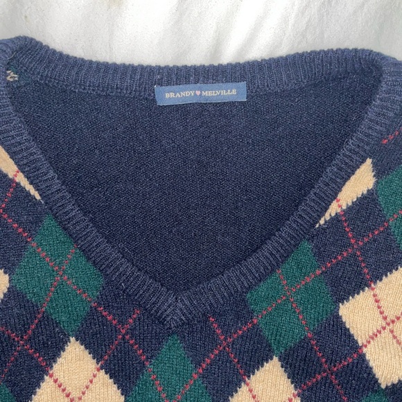 Brandy Melville Argyle Sweater - Picture 2 of 3